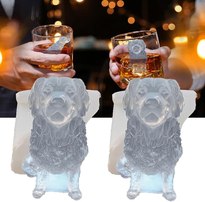 3D Golden Retriever Ice Cube Silicone Molds Tray by SIUPER