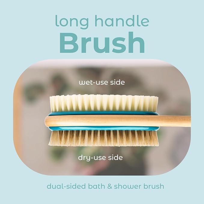 MainBasics Back Scrubber for Shower – Long Handle Dual-Sided Brush for Body - Image 2