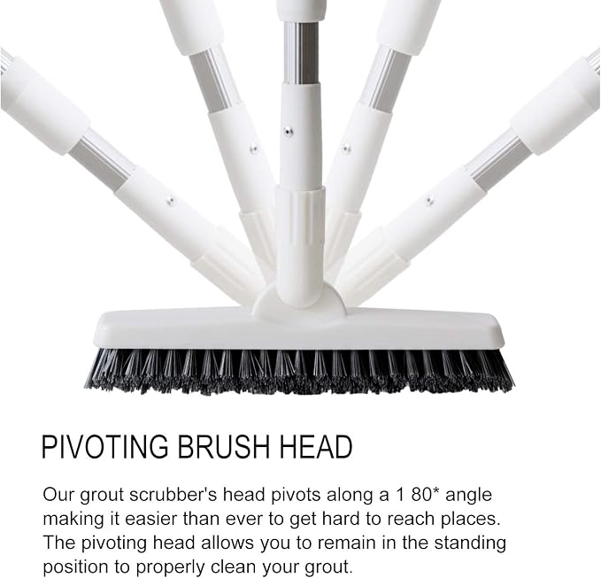 Adjustable Long Handle Brush Hard Bristles Deck Brush - Image 2