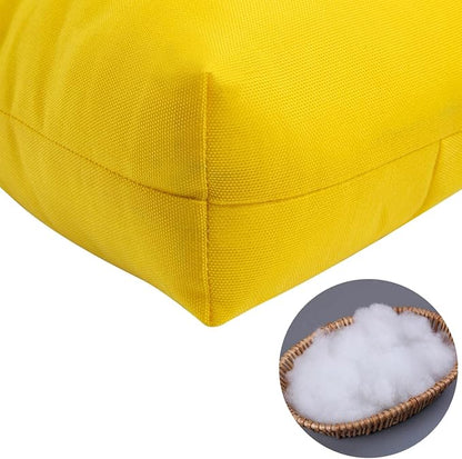 FUNHOME Outdoor Bench Cushion 48 x18 inch with Non-Slip Grips,Water Resistant Porch Swing Cushion,Bench Pillow Pads,Tufted Cushions for Patio Garden Furniture,48" Seat Cushions(Yellow)