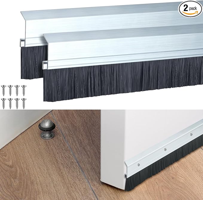 Hushee 2 Pack 48 Inches Brush Door Sweep by Hushee