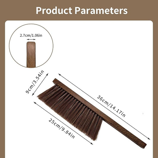 Hand Broom Brush, Dust Brush for Cleaning, Wood Block Hand Brush, Soft Bristle - Image 2