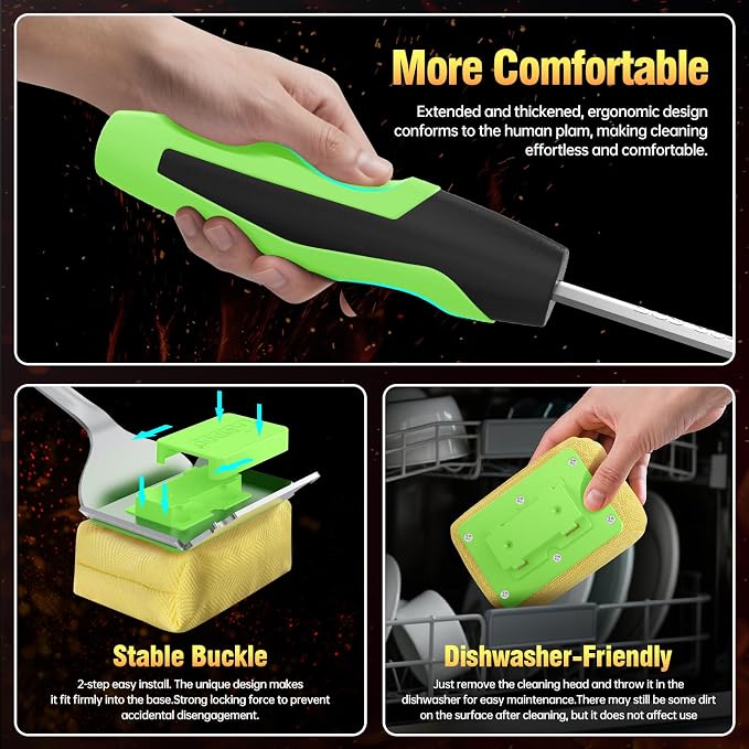 Grill Brush Bristle Free for Outdoor Grill, Steam Grill Cleaning Brush - Image 4