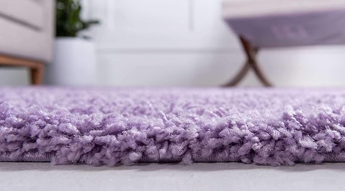 Unique Loom Solid Shag Collection Area Rug (8' x 10' Rectangle Lilac)