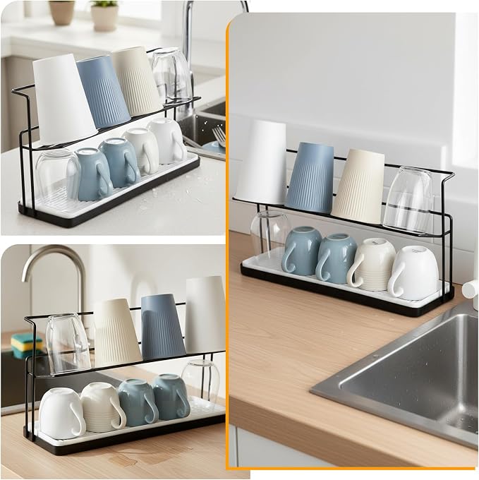 2-Tier Bottle Drying Rack Cup Cradle Storage - Image 4