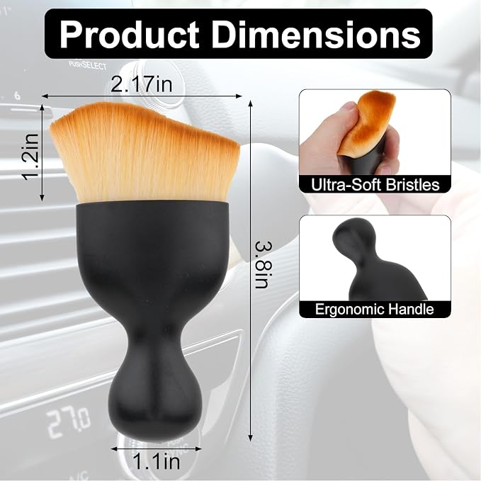 Car Detailing Brush, Soft Bristle Cleaning Brush, Scratch-Free Auto Duster Tool - Image 2