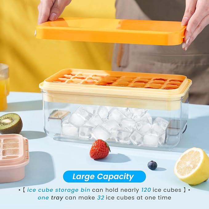 Ice Cube Tray with Lid and Bin, Ice Trays - Image 4