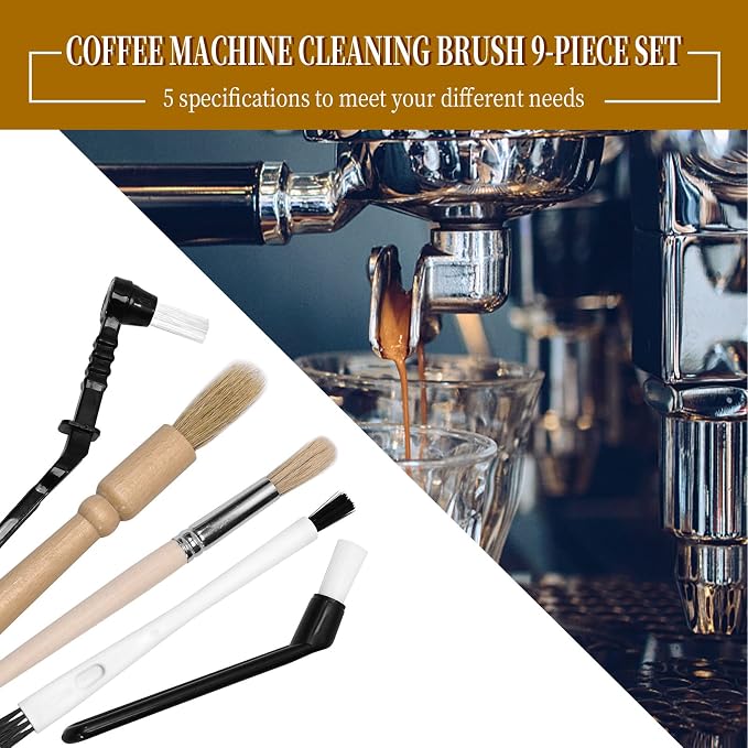 9PCS Coffee Machine Cleaning Brush Grinder Wooden Cleaning Brush Coffee Machine - Image 3