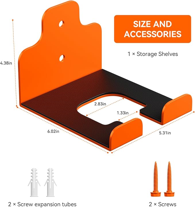 Garage Organizer Trimmer Rack, Garden Power Tool Hanger Weed Whackers Holder - Image 3