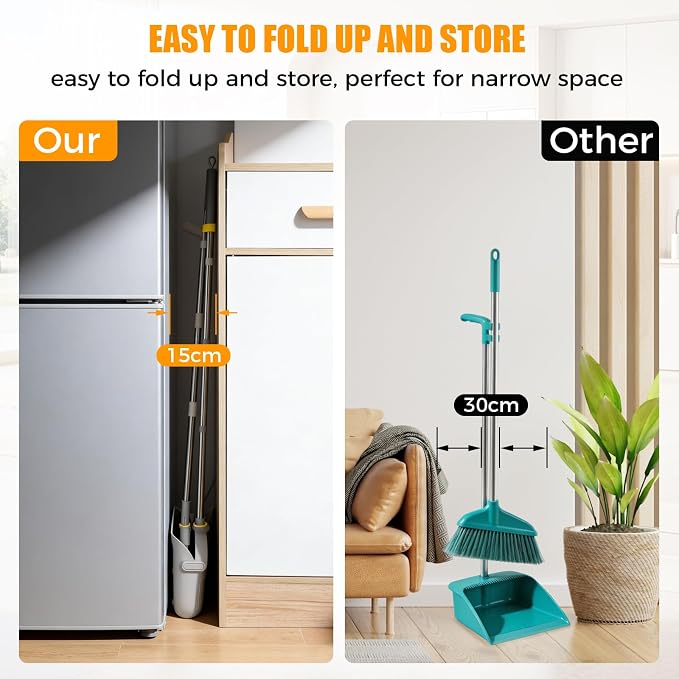 Upgrade Broom and Dustpan Set 180° Rotatable Head - Image 6