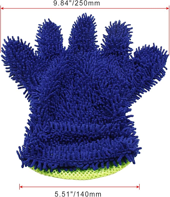 BokWin 2-Pack Car Wash Mitt Scratch Free, 5-Finger Microfiber Wash Mitts - Image 5