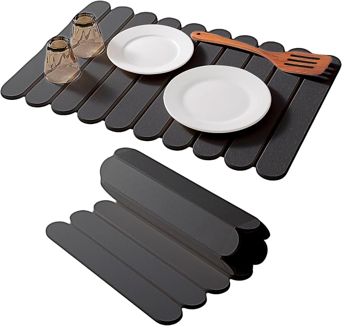 16"×12" Grey Stone Dish Drying Mats by Unknown