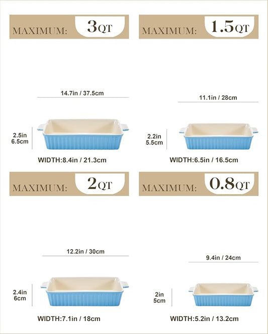 MALACASA Casserole Dishes for Oven, Porcelain Baking Dishes, Ceramic Bakeware - Image 2