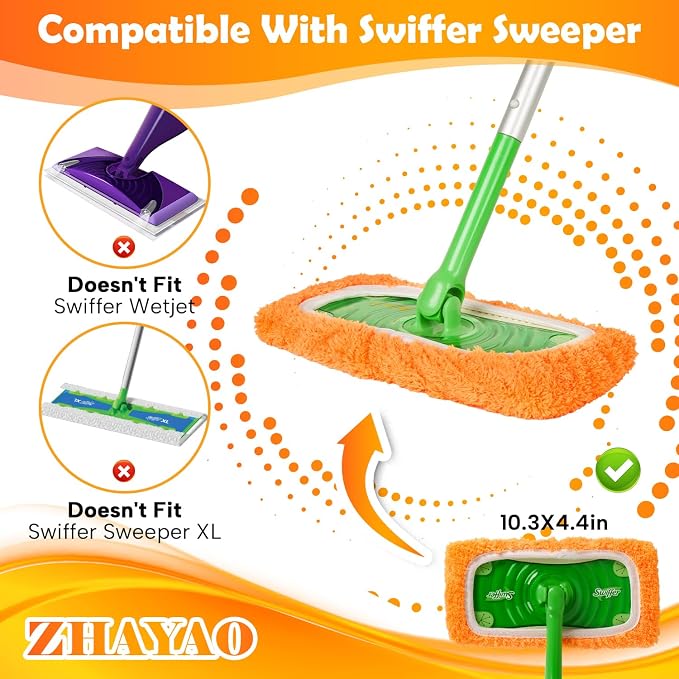 3 Pack Reusable Microfiber Mop Pads - Image 2