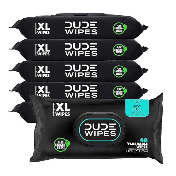 DUDE Wipes Mint Chill Flushable Wipes by DudeWipes