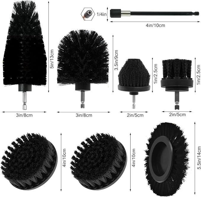 8 Pcs Drill Brush Attachment Set, Power Cleaning Scrub Brush Kit - Image 2
