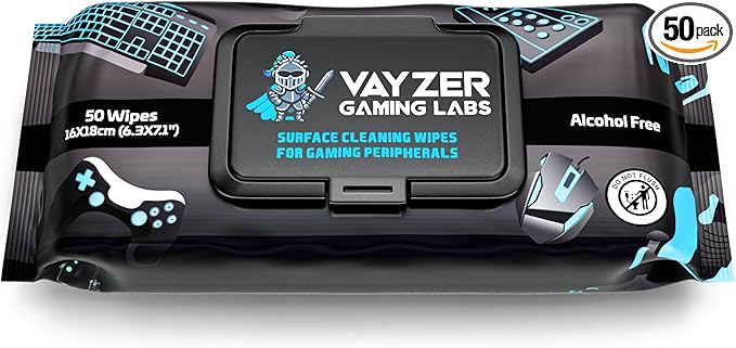 Gaming Peripheral Wipes, Keyboard Cleaner & Electronic Wipes, Safe by VayzerGamingLabs