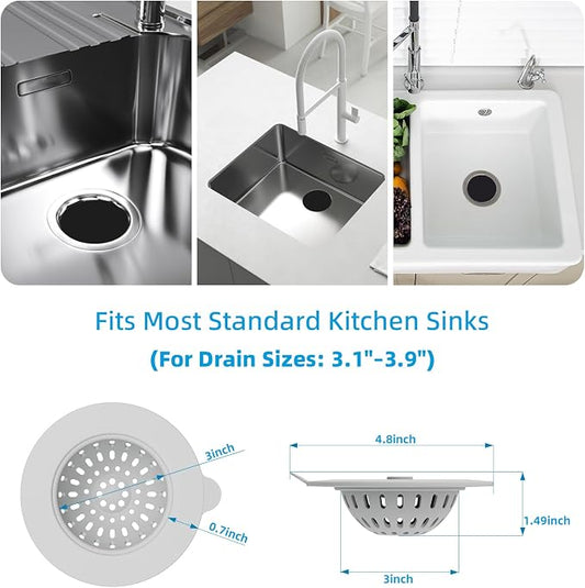 4 Pack Silicone Kitchen Sink Drain Catcher - Image 2