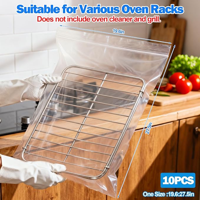 Palksky Oven Rack Cleaning Bags, 27.5''*19.6'' Heavy Duty No Scrub Oven Rack - Image 7