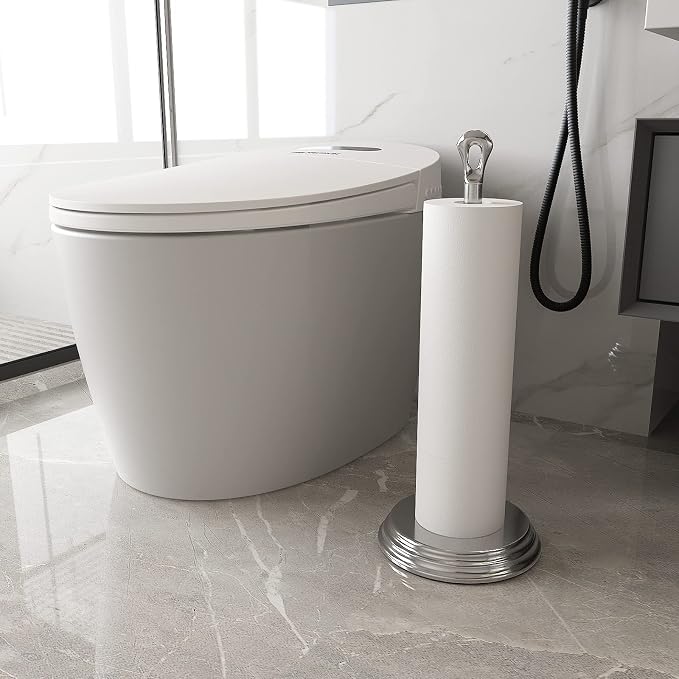 Toilet Paper Holder with Rustproof, Metal Free Standing Toilet Paper Stand - Image 7