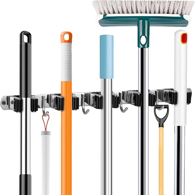 Broom Holder Wall Mount, Broom Organizer Wall Mount Stainless Steel Broom and by UNIFUN