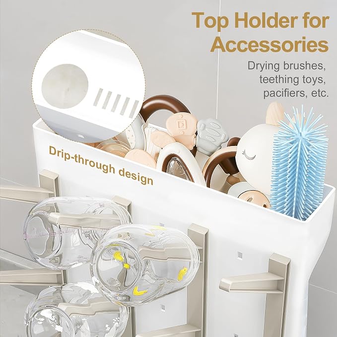GoMaihe Baby Bottle Drying Rack: Space Saving Vertical Bottle Dryer Holder - Image 4