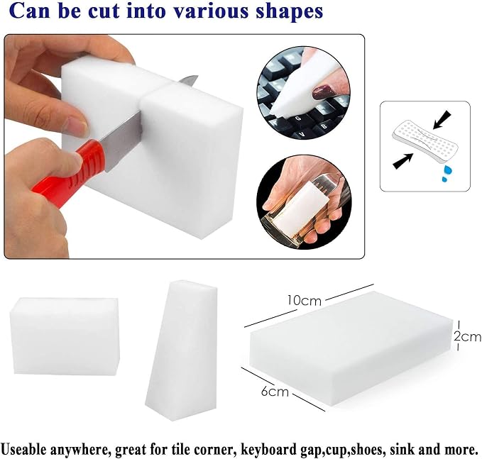 Magic Sponge Eraser, 50 Pack Melamine Sponge Sheets Foam in Bulk, All-Purpose - Image 6