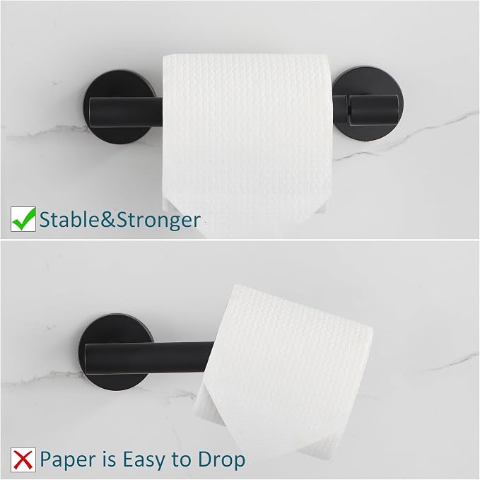 BVL Toilet Paper Holder Matte Black Wall Mount Stainless Steel 304 Large Mega - Image 3