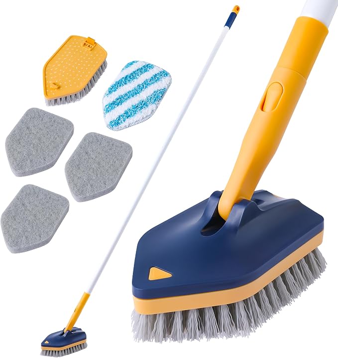 BOOMJOY Tub Scrubber with Long Handle, No Scratch Shower Cleaning Brush by BOOMJOY