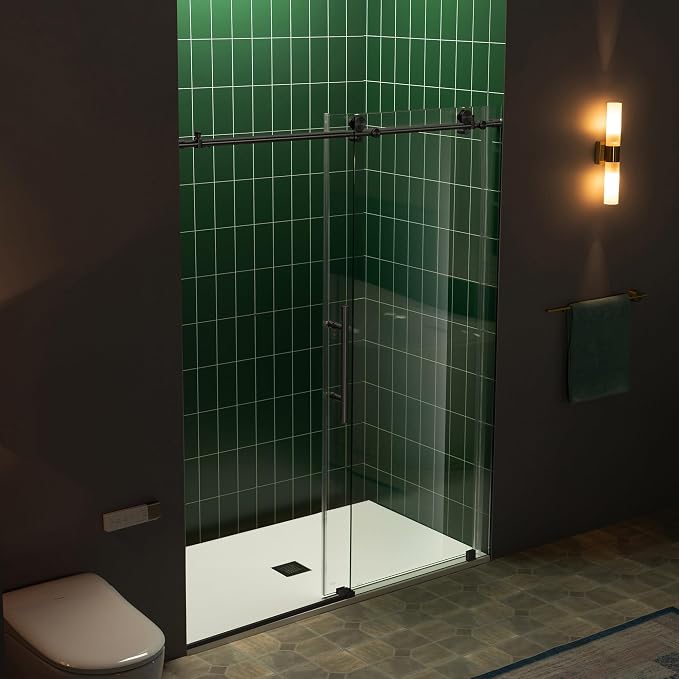 Woodbridge 57.5-60" W x 80" H Frameless Single Sliding Soft-Close Shower Door - Image 8