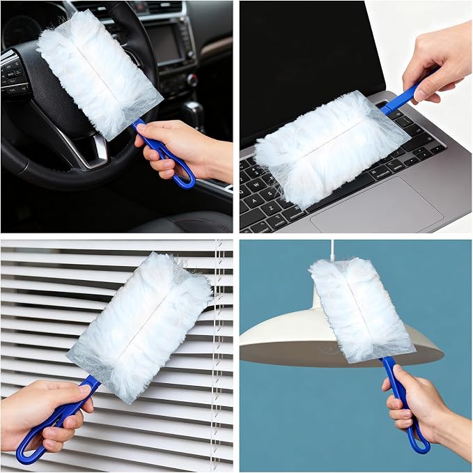 Mops for Floor Cleaning with 57" Long Handle, Scrub Brush, Baseboard Cleaner - Image 8