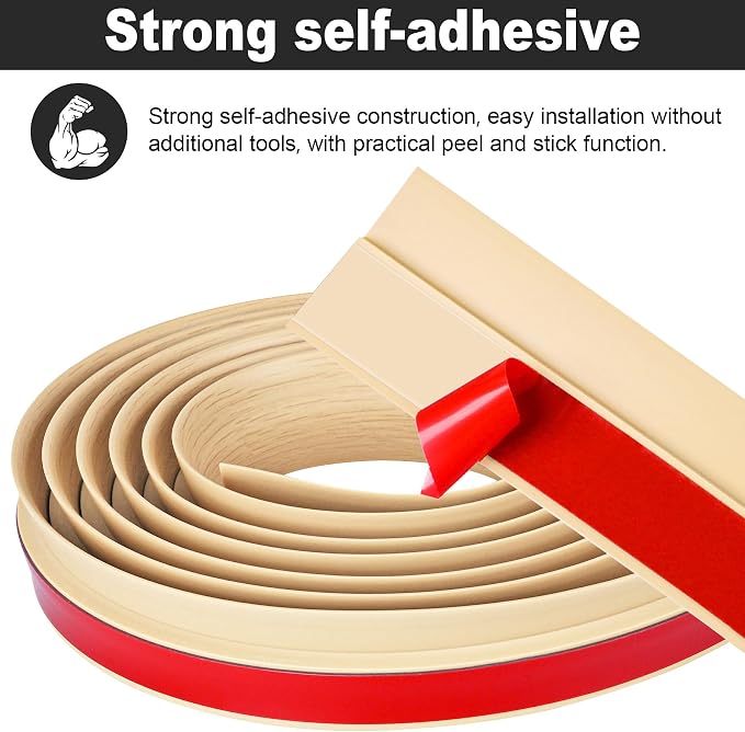 20Ft Carpet Floor Transition Strip, Self Adhesive Floor Edging Trim Strip - Image 3