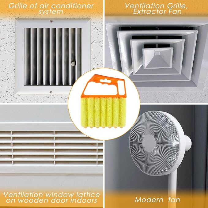 Geiserailie 2 Pcs Window Venetian Blind Cleaner Duster Tool Washable 7 Fingers - Image 2