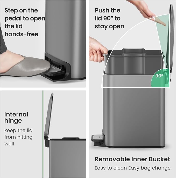 Cesun Small Bathroom Trash Can - Image 5