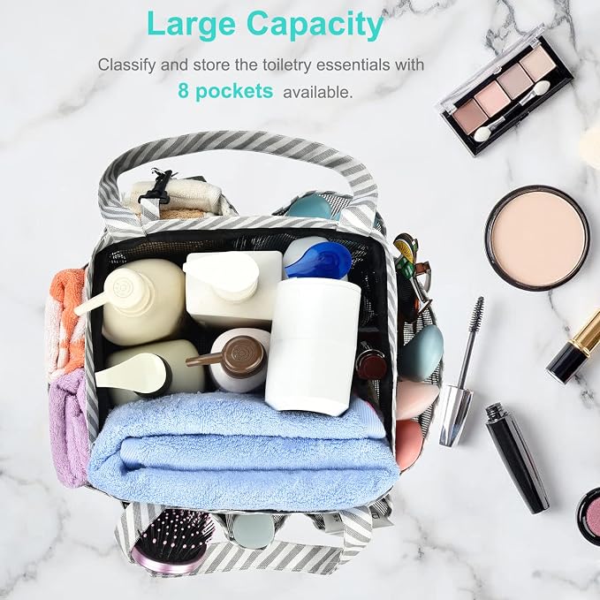 Haundry Mesh Shower Caddy Bag, Large College Dorm Bathroom Caddy Organizer - Image 2