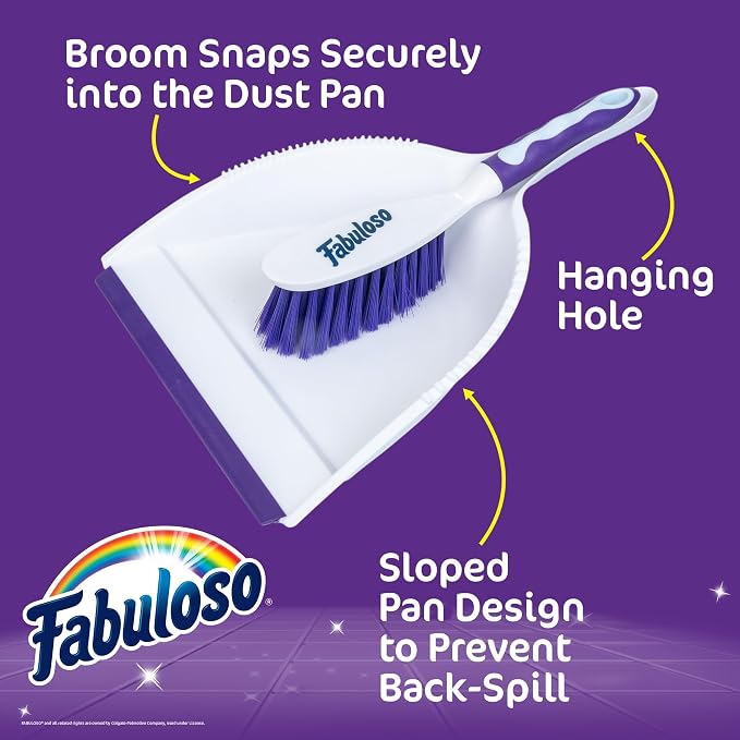 Fabuloso Brush and Dustpan Set, Compact Hand Broom Floor Sweeper - Image 4