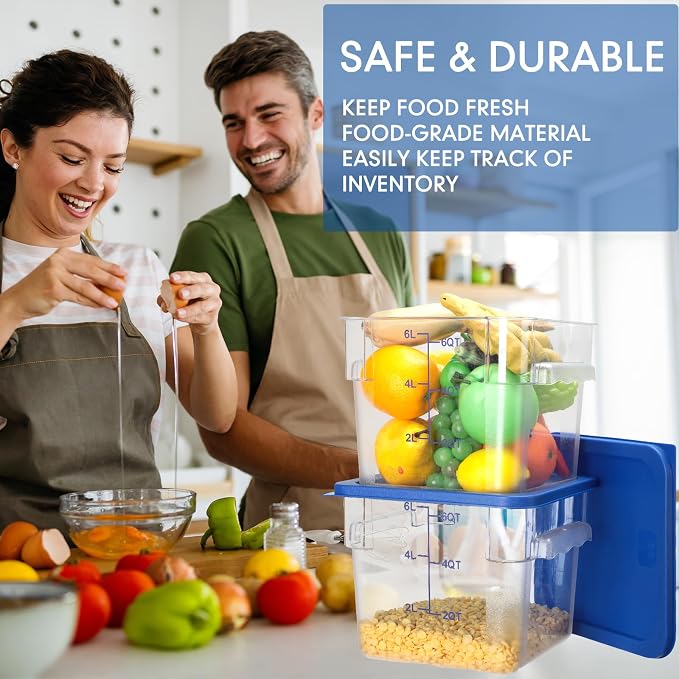 Lallisa 8 Pack 6 Qt Commercial Food Storage Containers - Image 6