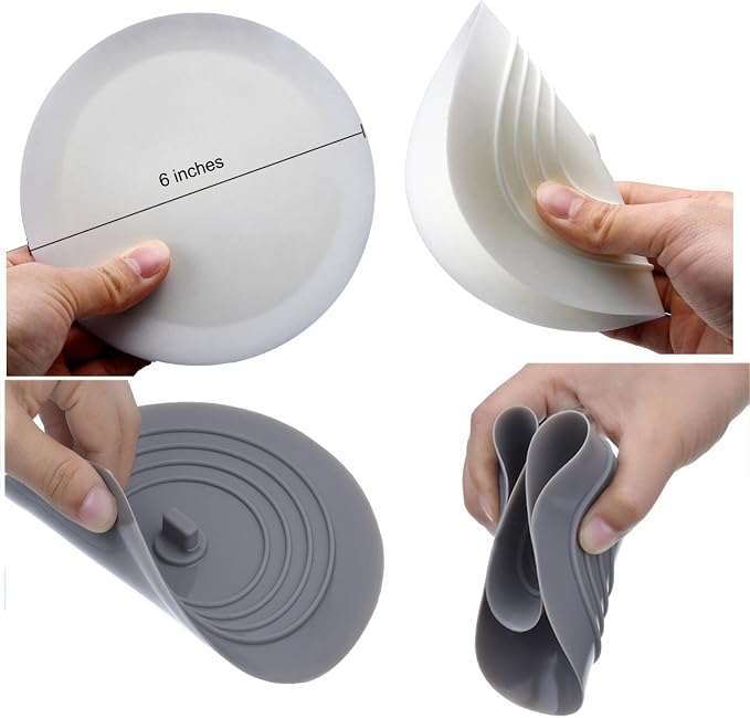 V-TOP Tub Stopper 2 Pack, 6 inches Large Silicone Drain Plug Hair Stopper Flat - Image 6
