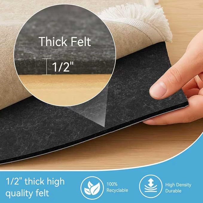 Warmstar 5x7 FT Non Slip Rug Pad, 100% Waterproof Felt Rug Pad - Image 5