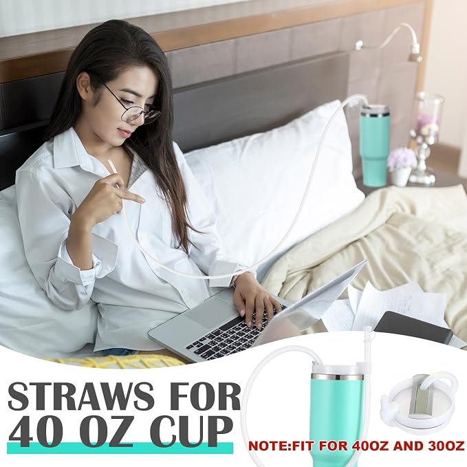 Baderke 2 Set Extra Long 35" Reusable Silicone Straws Compatible - Image 4