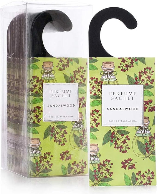 ROSE COTTAGE Large 12 Packs Sandalwood Hanging Closet Deodorizer Air Freshener by ROSECOTTAGE