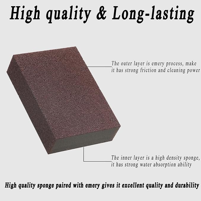 Baitiane 8 Pack Carborundum Nano Emery Sponge, Sanding Sponge Block, Rust - Image 2