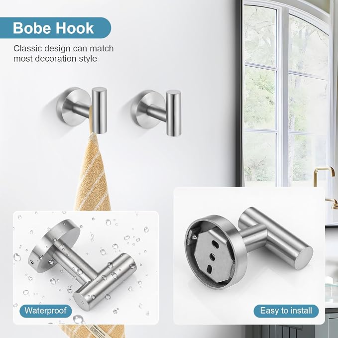 TQKAG Brushed Nickel Bathroom Hardware Set 6-Piece Bathroom Accessory Set 23.6 - Image 4