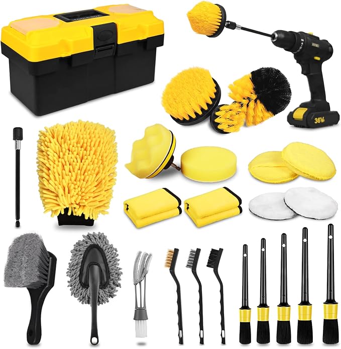 TTRCB 27Pcs Car Detailing Kit, Car Detailing Brush Set, Auto Detailing Drill by TTRCB