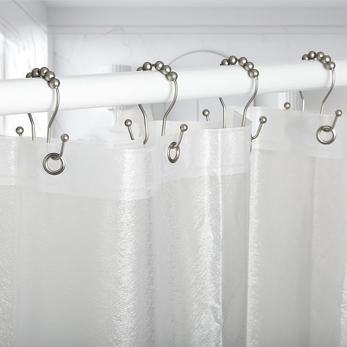 Goowin Shower Curtain Hooks, Stainless Steel Shower Curtain Hangers, Double - Image 3