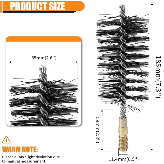 1Pc 2.5" Dia Stainless Steel Cylinder Bores Wire Round Tube Cleaning Brush 65mm - Image 2