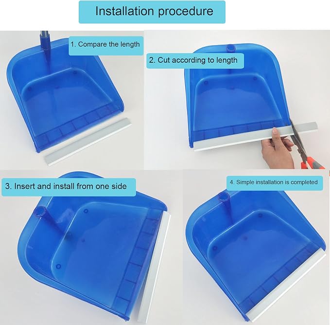 2 Pack Dustpan Edge Strip Replacement Dust Pan Edger Lip Strips Parts - Image 5