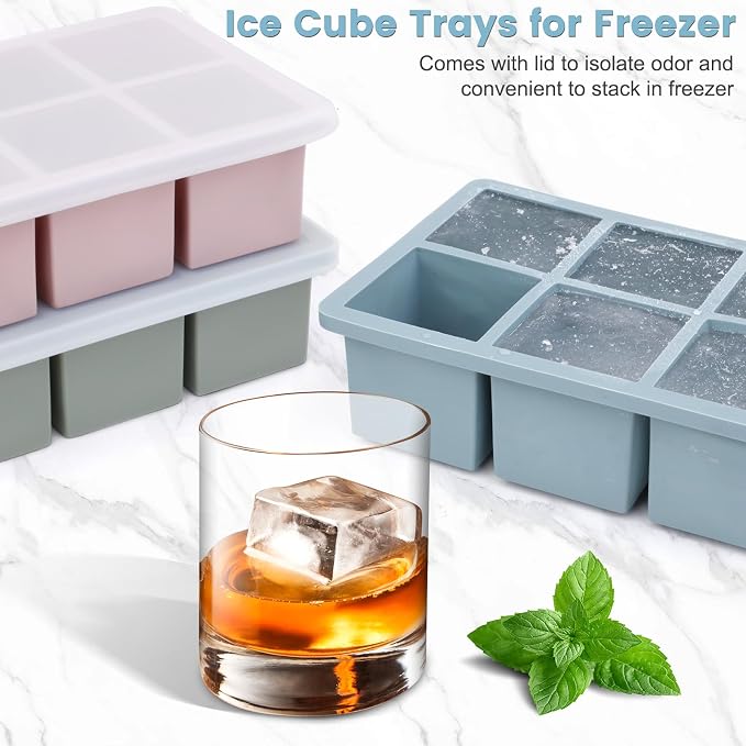 Large Silicone Ice Cube Tray 3Pack, SAWNZC Big Square Ice Cube Molds - Image 4