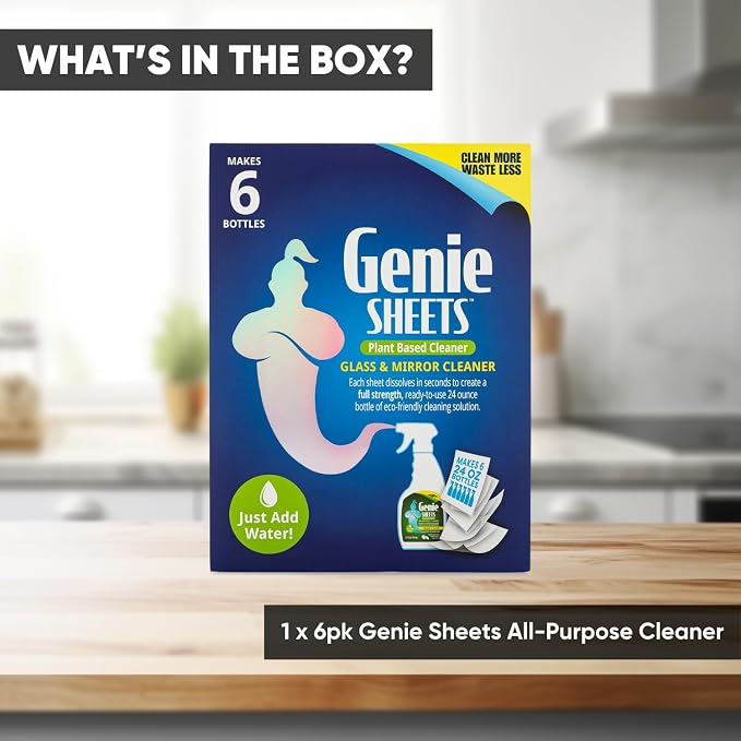 Genie Sheets Glass & Mirror Cleaner | Concentrate Makes 6 24oz Refills | - Image 6