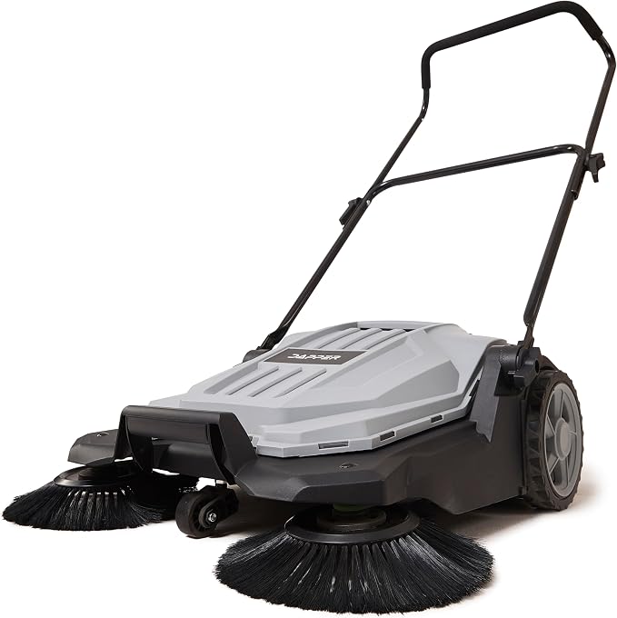 Walk-Behind Outdoor Hand Push Floor Sweeper by DapperSupply